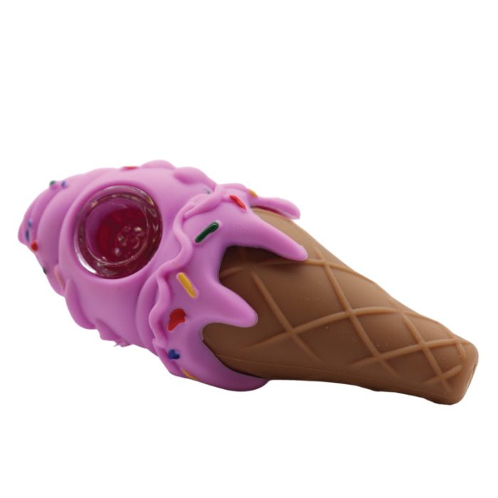 silicone ice cream cone pipe in purple