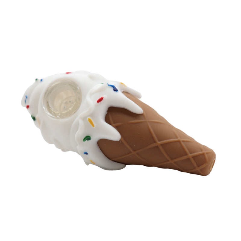 Silicone ice cream spoon pipe color white